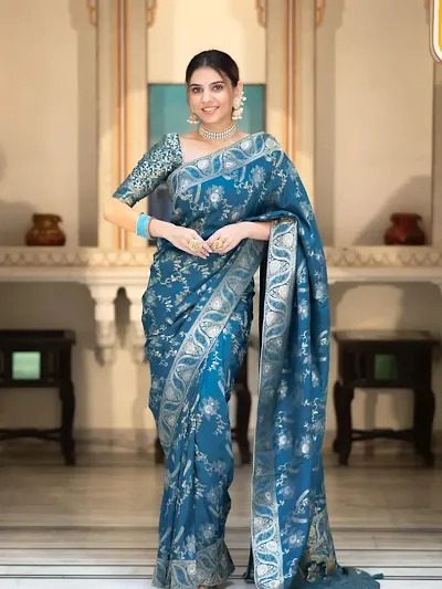 Trending Art Silk Saree with Blouse piece 