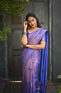 Stylish Silk Blend Saree With Blouse Piece ForWomen-thumb2