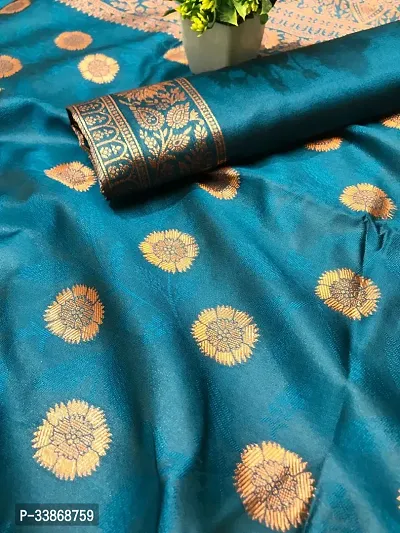 Stylish Silk Blend Saree With Blouse Piece ForWomen-thumb3