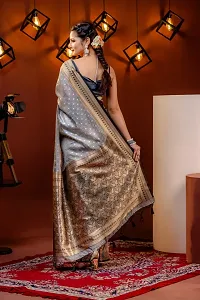 Stylish Silk Blend Saree With Blouse Piece ForWomen-thumb2