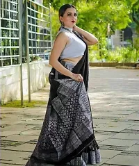 Stylish Silk Blend Saree With Blouse Piece ForWomen-thumb2