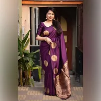 Stylish Silk Blend Saree With Blouse Piece ForWomen-thumb1