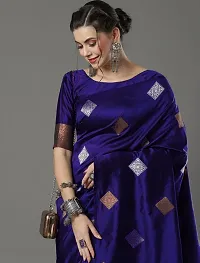 Stylish Silk Blend Saree With Blouse Piece ForWomen-thumb1