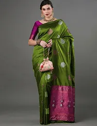 Stylish Silk Blend Saree With Blouse Piece ForWomen-thumb2