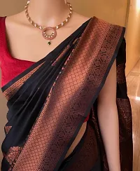 Stylish Silk Blend Saree With Blouse Piece ForWomen-thumb2