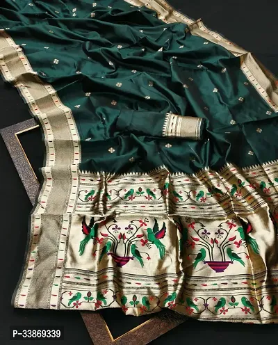 Stylish Silk Blend Saree With Blouse Piece ForWomen