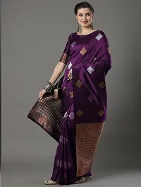 Stylish Silk Blend Saree With Blouse Piece ForWomen-thumb2