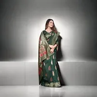 Stylish Silk Blend Saree With Blouse Piece ForWomen-thumb1