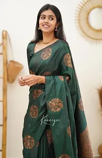 Stylish Silk Blend Saree With Blouse Piece ForWomen-thumb1