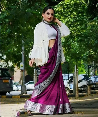 Best Selling Silk Blend Saree with Blouse piece 