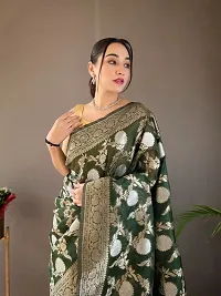 Stylish Silk Blend Saree With Blouse Piece ForWomen-thumb1