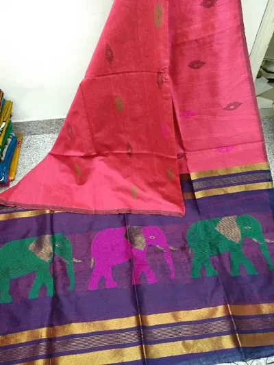 Fabulous Bengal Handloom Hand Print Saree For Women