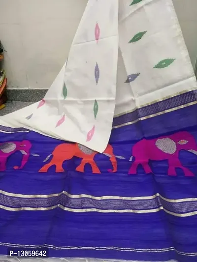 Elegant Cotton Silk Bengal Handloom Sarees For Women-thumb0