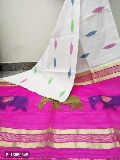 Elegant Cotton Silk Bengal Handloom Sarees For Women-thumb0