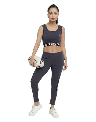 Better Think Summer Sporty Gym Wear Lycra Blend Tracksuit for Women?s (SAG-11)