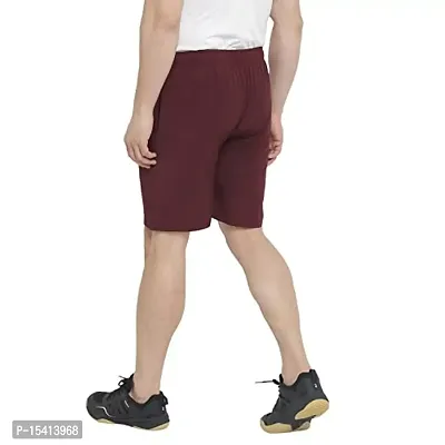 Better Think Summer Sporty  Casual Wear Cotton Blend Solid Shorts for Men?s (SAG0034-MAROON)-thumb2