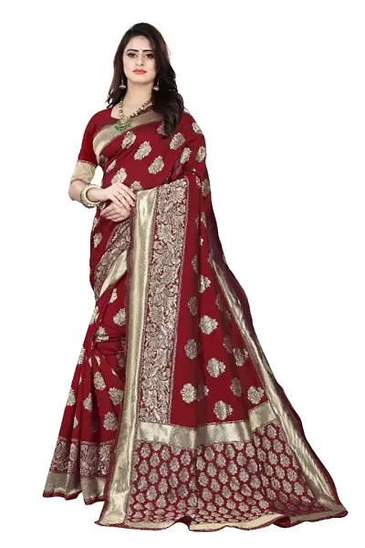 Stylish Banarasi Silk Jacquard Sarees With Blouse Piece