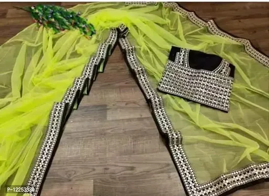 Net Partywear Saree with Blouse piece