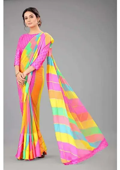 Trendy Georgette Saree with Art Silk Blouse piece