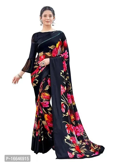 Georgette Partywear Saree with Blouse piece-thumb0