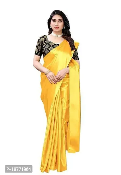 Satin Partywear Saree with Blouse piece