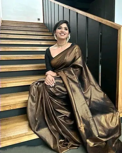 Glamorous Art Silk Saree with Blouse piece