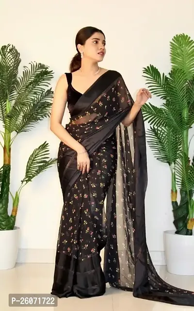 Georgette Partywear Saree with Blouse piece