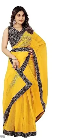 Trending silky heavy net sarees 