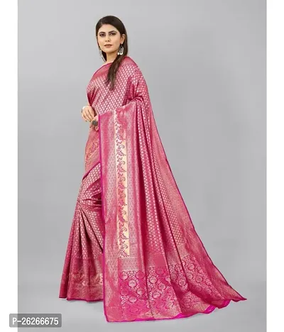 Banarasi Art Silk Woven Design Saree With Blouse Piece-thumb0