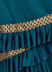 Solid Plain Woven Bollywood Lycra Blend Saree Blue-thumb3