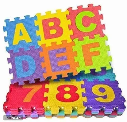 Alphabet Puzzle Matt ABCD + Numbers 0 to 9 Flooring Mat |  (Multicolored)-thumb0