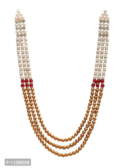 OneStoreIndia Handmade Groom Necklace Sherwani Dhula Mala With Pearls, Stone & Studded AD(American Diamond) Necklace Jewellery For Men/Groom. Dhula Mala - 33