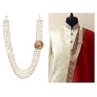 OneStoreIndia Handmade Pearl Stone & Studded AD(American Diamond) Necklace Jewellery For Men/Groom For Wedding(Dhula Mala/Kantha Haar) Or Special Occasions. (7846)-thumb3