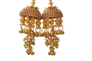 Geetanjali Women's Base Metal Plastic Handmade Traditional Wedding Pearl Kalira/kalere/kaleera/Bridal Hand Hanging Kalira Set of 2 Pair for Brides; Off-White, Gold (8445)-thumb1