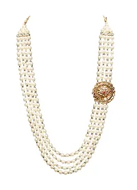 OneStoreIndia Handmade Pearl Stone & Studded AD(American Diamond) Necklace Jewellery For Men/Groom For Wedding(Dhula Mala/Kantha Haar) Or Special Occasions. (7846)-thumb4