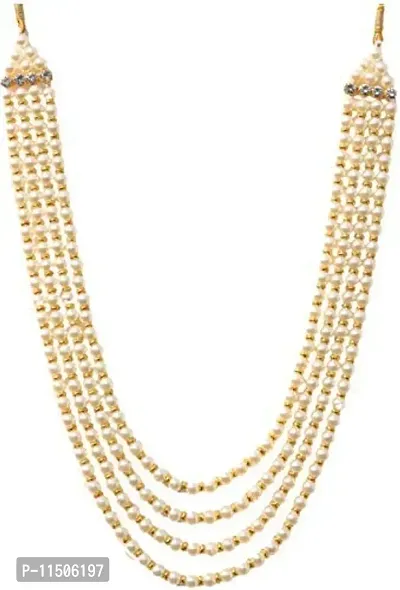 OneStoreIndia Handmade Groom Necklace Sherwani Dhula Mala With Pearls, Stone & Studded AD(American Diamond) Necklace Jewellery For Men/Groom. 7823-thumb0