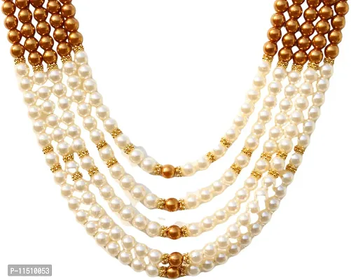 OneStoreIndia Handmade Groom Necklace Sherwani Dhula Mala With Pearls, Stone & Studded AD(American Diamond) Necklace Jewellery For Men/Groom.7877-thumb5