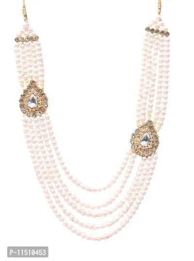 OneStoreIndia Handmade Groom Necklace Sherwani Dhula Mala With Pearls, Stone & Studded AD(American Diamond) Necklace Jewellery For Men/Groom .7861