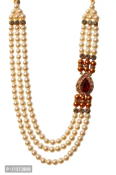 OneStoreIndia Handmade Pearl Stone & Studded AD(American Diamond) Necklace Jewellery For Children For Wedding(Dhula Mala/Kantha Haar) Or Special Occasions. (DM - 7806)