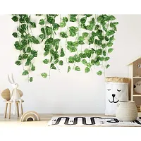 OneStoreIndia Handcrafted Artificial Money Plant Leaf Bail Hanging Dense Wisteria Flower Vine Pot/Bouquet for Outdoor or Home Decor (Green)-thumb4