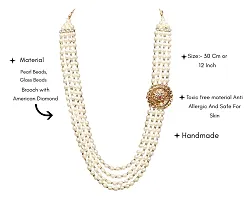 OneStoreIndia Handmade Pearl Stone & Studded AD(American Diamond) Necklace Jewellery For Men/Groom For Wedding(Dhula Mala/Kantha Haar) Or Special Occasions. (7846)-thumb2