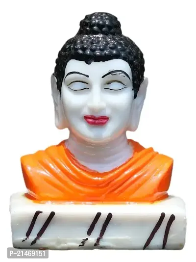 Geetanjali Crafts Handcrafted Buddha Head Sadhana Meditation Lord Gautam Buddha 3 Inch Showpiece/Idol/Figurine/Murti for Peace, Festivals or Decorations