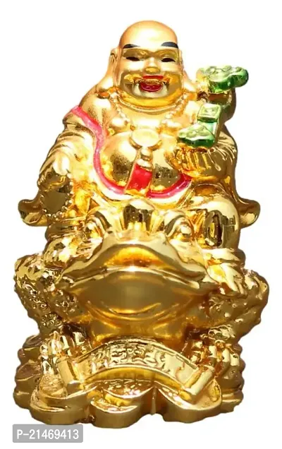 Geetanjali Crafts Handcrafted Buddha Sitting Laughing Buddha Dragon Showpiece Idol/Figurine/Murti for Pooja, Diwali, Festivals or Decorations