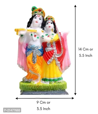 Geetanjali Crafts Handcrafted Lord Radha  Krishna Multi 14 Cm Showpiece/Idol/Figurine/Murti for Pooja,Office Decor and Car Dash Board or Decorations-thumb2