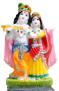 Geetanjali Crafts Handcrafted Lord Radha  Krishna Multi 14 Cm Showpiece/Idol/Figurine/Murti for Pooja,Office Decor and Car Dash Board or Decorations-thumb2