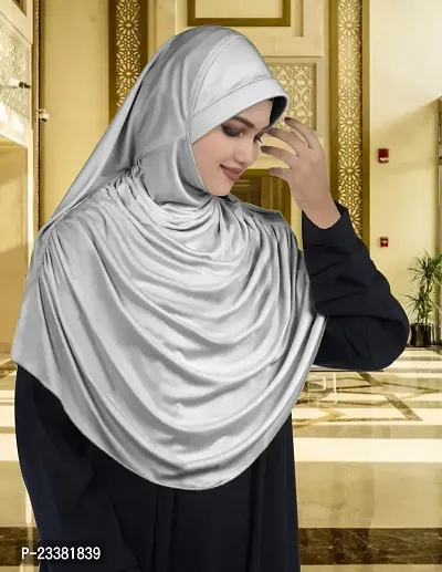 Mehar Hijab's Glamour in Modesty Faeezah Frill Hijab Silver XXL-thumb4