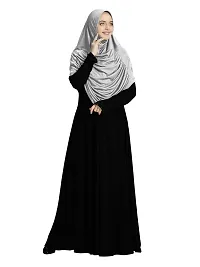 Mehar Hijab's Modest Women's Embellished with Glittering Stone Designs Stylish pleated Polycotton Feel Good Aasimah Hijab (X-Large, Silver)-thumb3