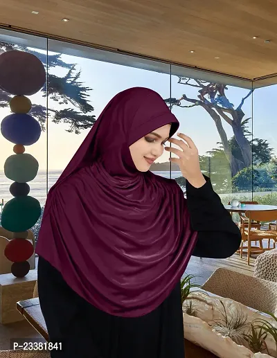 Mehar Hijab's Glamour in Modesty Faeezah Frill Hijab Wine XL-thumb4