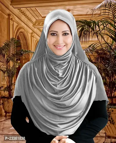 Mehar Hijab's Glamour in Modesty Faeezah Frill Hijab Silver XL-thumb0
