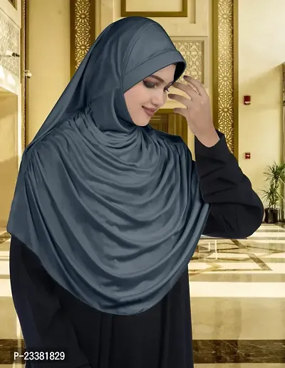 Mehar Hijab's Glamour in Modesty Faeezah Frill Hijab Grey XL-thumb3